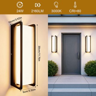 nuevo Aplique LED Exterior Negro 24W