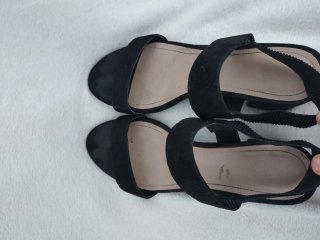 Sandalias negras tacón bloque