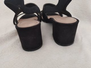 Sandalias negras tacón bloque