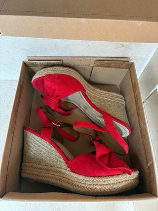 Alpargatas sandalias cuña CORINA rojas talla 39