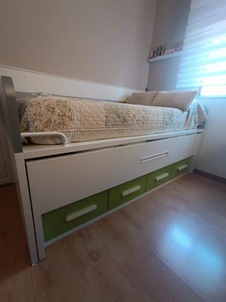 Cama nido 90 cm con cajones y colchones
