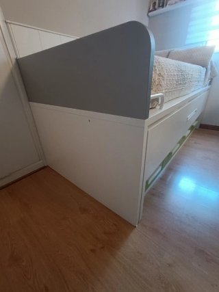 Cama nido 90 cm con cajones y colchones