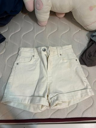 Pantalón Bershka Beige/Blanco Talla 32