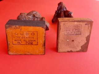 Figuras madera Quijote y Sancho Panza. OURO.