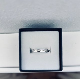 Conjunto de sortijas oro blanco y diamantes 18k.