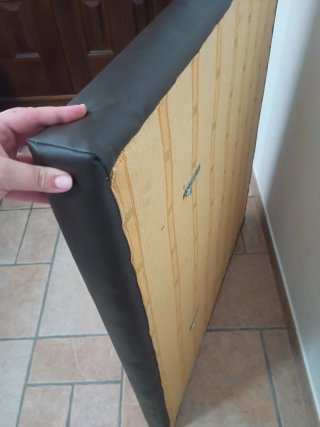 Cabecero cama polipiel marrón