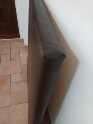 Cabecero cama polipiel marrón