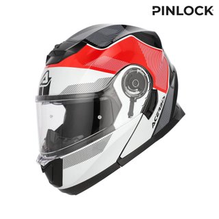 CASCO MODULAR ACERBIS BLANCO ROJO SEREL