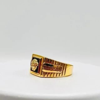 Sello Cuadrado Medusa Onix 18K