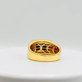 Sello Cuadrado Medusa Onix 18K