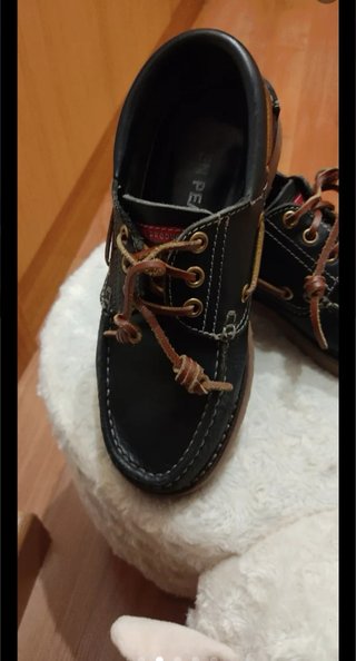 Mocasines colegiales de piel azul marino talla 36