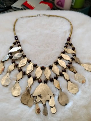 Collar Étnico Azul y Dorado