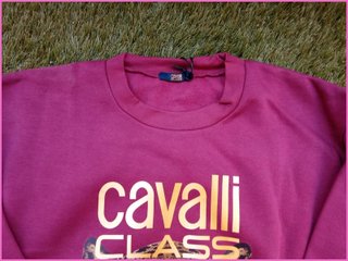 Sudadera Cavalli Class burdeos leopardo T-L