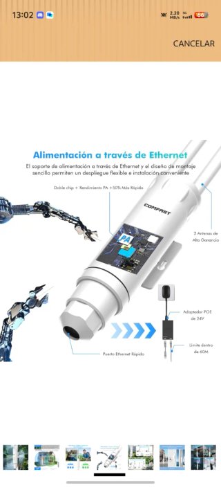 Repetidor WiFi COMFAST AC1200 Exterior