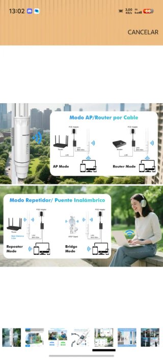 Repetidor WiFi COMFAST AC1200 Exterior
