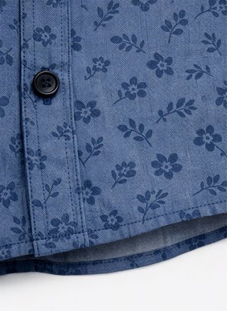 Camisa azul estampada floral talla M