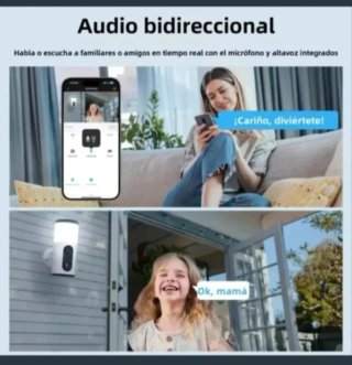 Cámara Vigilancia Foco Solar Wifi 128GB