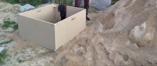 Cajón de madera 1/2 m3 para pruebas de bomberos