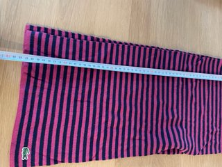 Bufanda Lacoste Rayas Rosa y Azul Marino