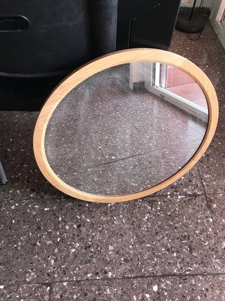 Espejo redondo madera