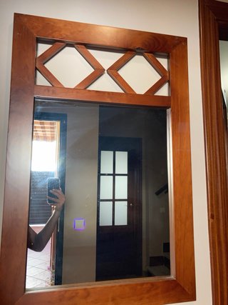 Mueble recibidor madera con espejo