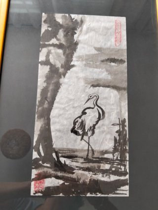 Pareja cuadros dibujo oriental 53x34 aproximadamen