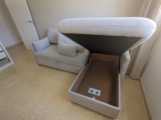 Sofá cama gris 3 plazas con canapé