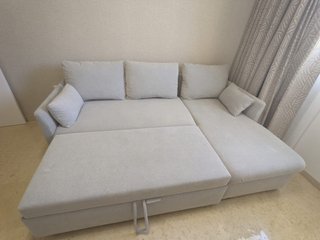 Sofá cama gris 3 plazas con canapé