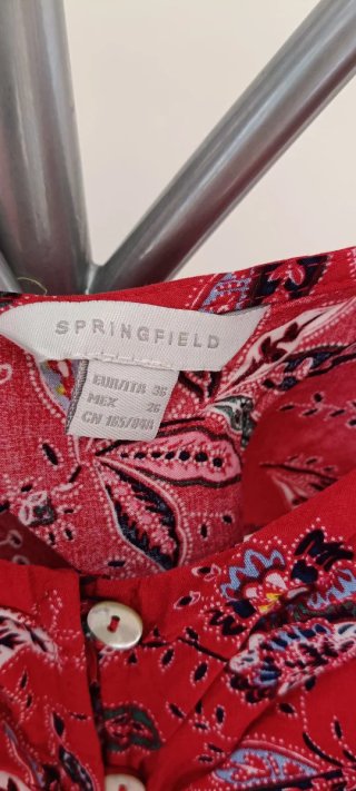 Vestido Springfield floral rojo talla S