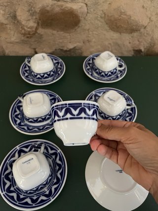 Juego 6 Tazas Café Porcelana Sargadelos