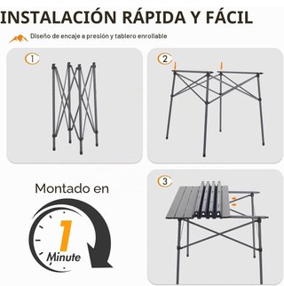 Mesa Camping Plegable Ligera Resistente