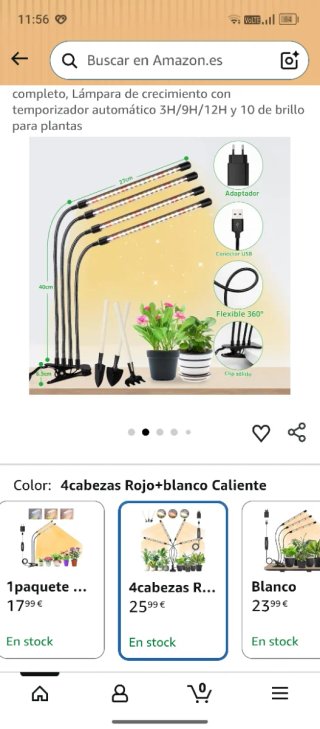 Lote 2 Focos LED Cultivo Plantas