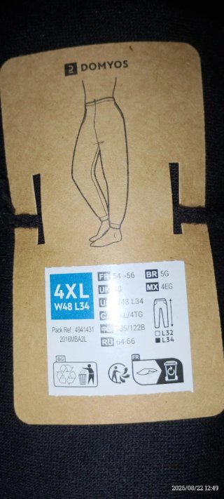 Pantalón de Invierno Decathlon Negro Talla 4XL