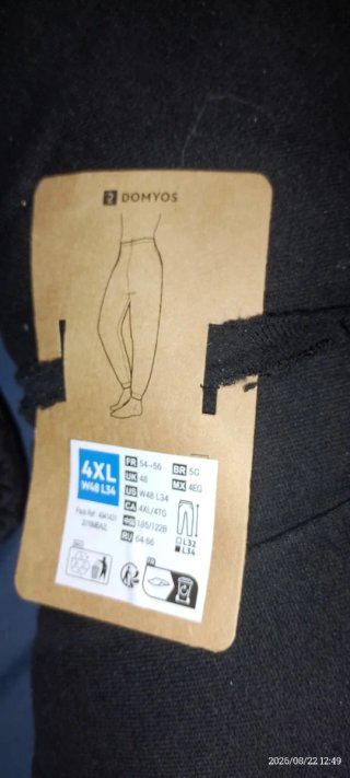 Pantalón de Invierno Decathlon Negro Talla 4XL