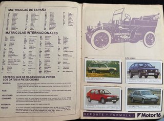 Album Cromos Motor 16 Coches
