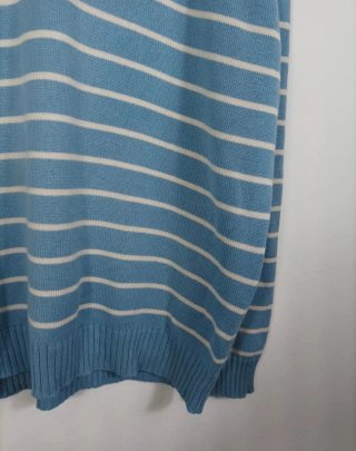 Jersey Lacoste Rayas Azul y Blanco