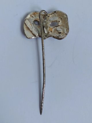 Broche Vintage Máscara Veneciana Plata 800 Italia