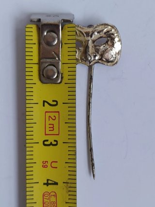 Broche Vintage Máscara Veneciana Plata 800 Italia
