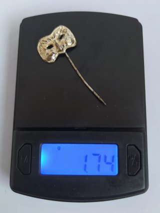 Broche Vintage Máscara Veneciana Plata 800 Italia