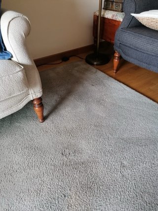 Alfombra grande de lana gris