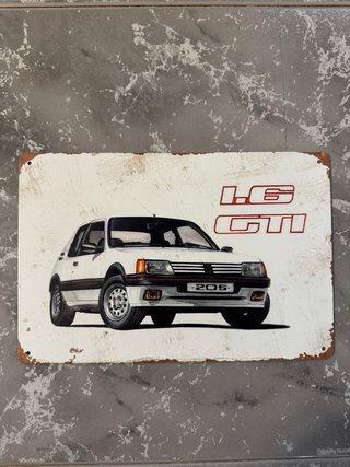 Placa chapa metalica de Peugeot 205 GTI