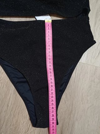 Bañador bikini trikini M 38 mujer negro dorado ws