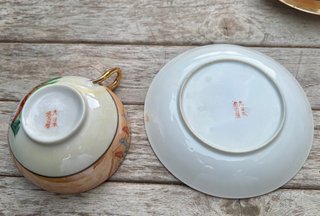 Juego 6 Tazas y Platos Porcelana Japonesa