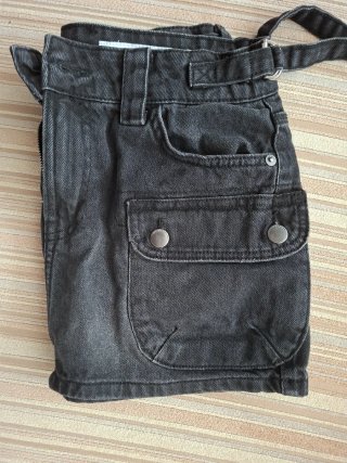 Falda vaquera Bershka negra T34 nueva