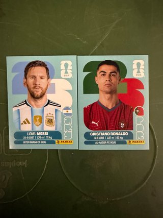 Cromos Messi ARG 17 y Ronaldo POR 15