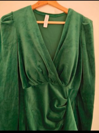 Vestido Terciopelo Verde Talla M