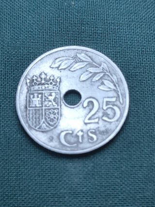 3 Monedas 25 Céntimos Peseta Diferentes Épocas