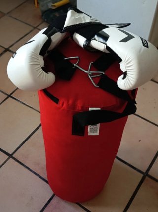 Saco de boxeo y guantes Outshock