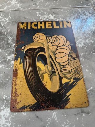 Placa chapa Metálica Michelin Bibendum Moto