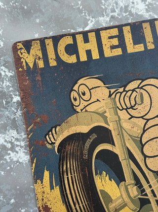 Placa chapa Metálica Michelin Bibendum Moto
